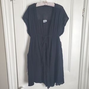 NWT Dunes 100% Cotton Black Cover-Up Duster